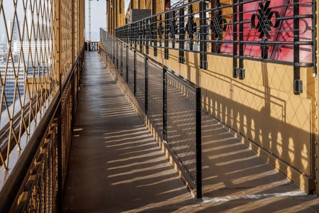 View of the access ramp to the external walkway on the 1st floor