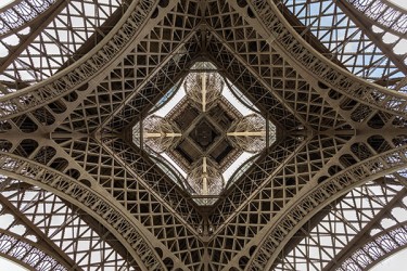 View of the Eiffel Tower from the center of the forecourt